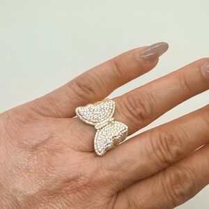 14k Gold Plated 925 Sterling Silver Butterfly Ring